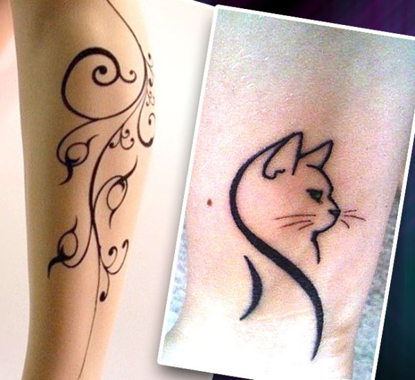 Лёгкие тату на ноге для девушек