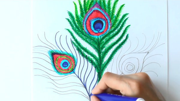 Рисование перо Жар птицы