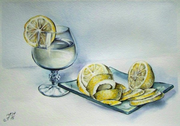 Скетчи акварельными карандашами натюрморт