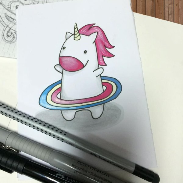 Единорог фломастерами