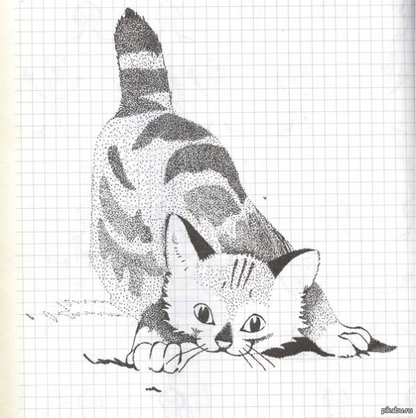 Котики гелевой ручкой