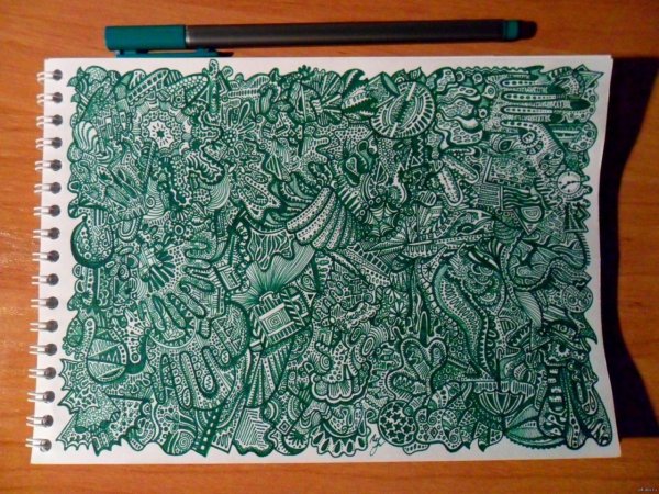 Рисунки зеленой ручкой