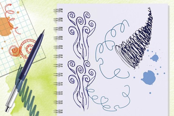 Каракули ручкой в тетради