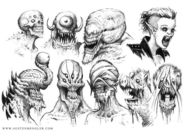 Страшные рисунки легкие