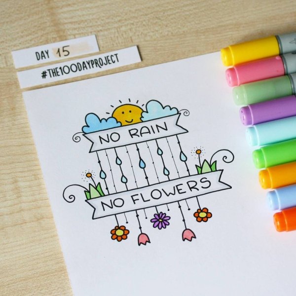 Рисунки фломастерами в блокнотике