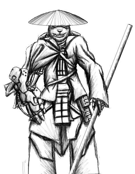 Самурай для срисовки