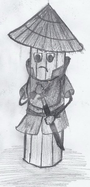 Самурай рисунок карандашом