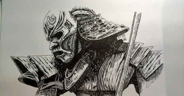 Самурай черной ручкой