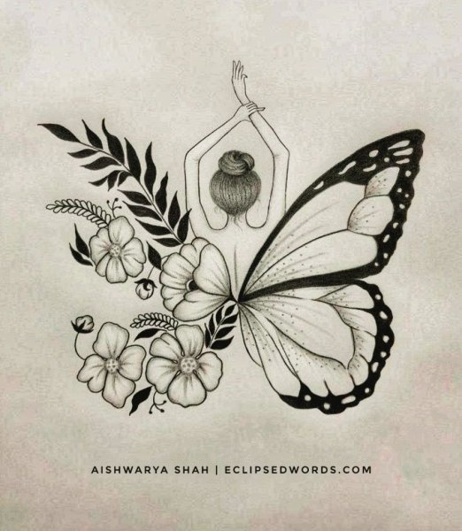 Зарисовка бабочки