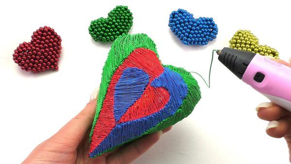 Сердце 3д ручкой