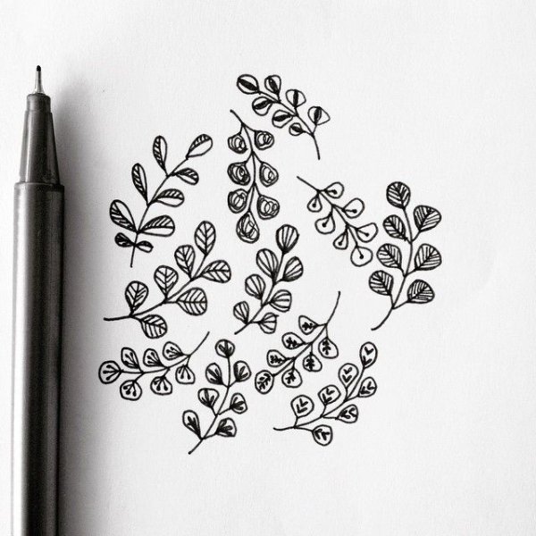 Красивые узоры черной ручкой