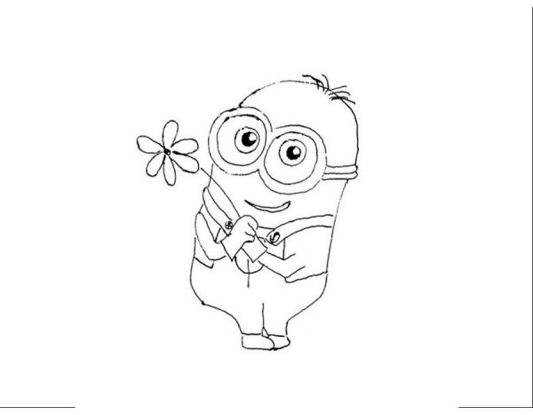 Миньон раскраска легкая
