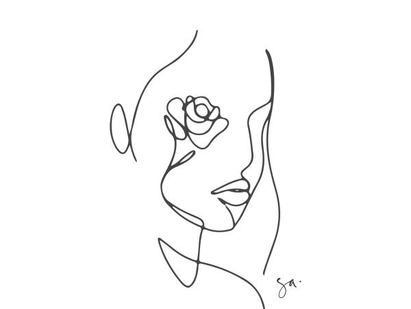 Силуэт лица одной линией