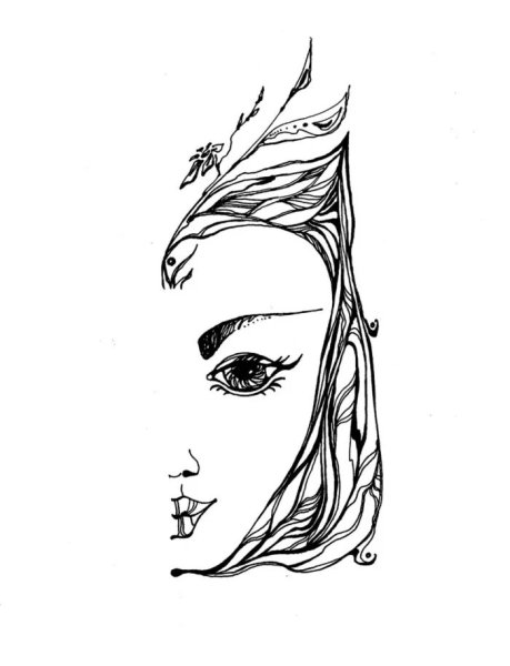 Рисунки чёрной гелевой ручкой