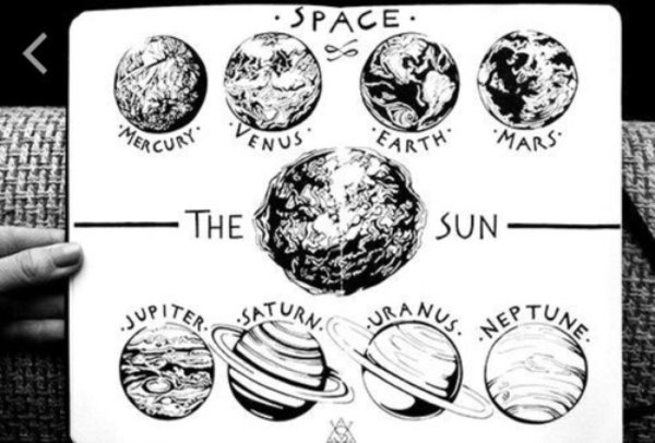 Космос черной ручкой