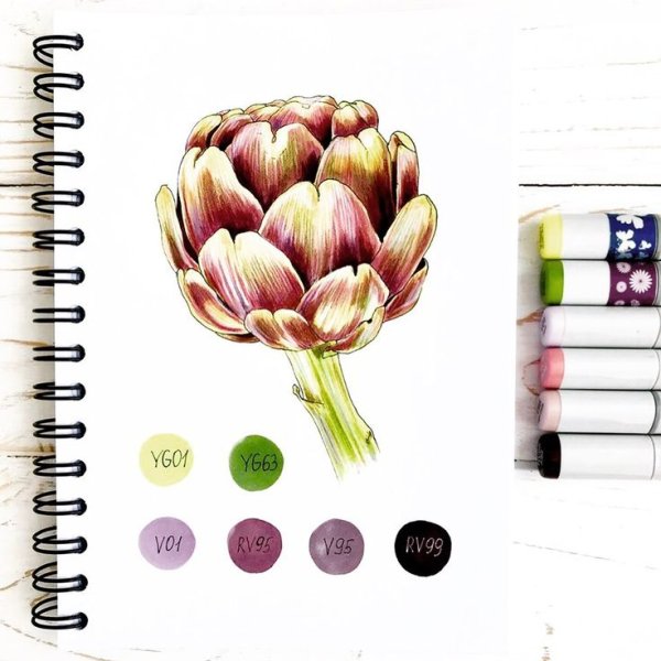 Поэтапное рисование маркерами