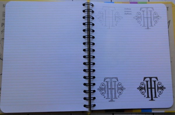 Зарисовки ручкой в тетради