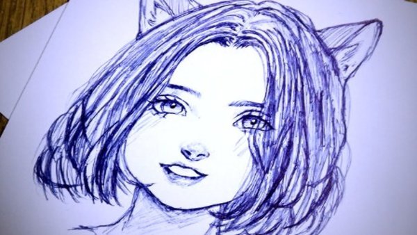 Рисовать ручкой девушку