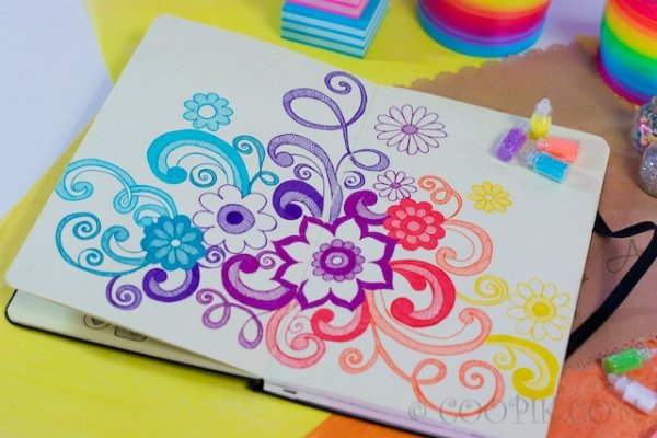 Красивые узоры фломастерами