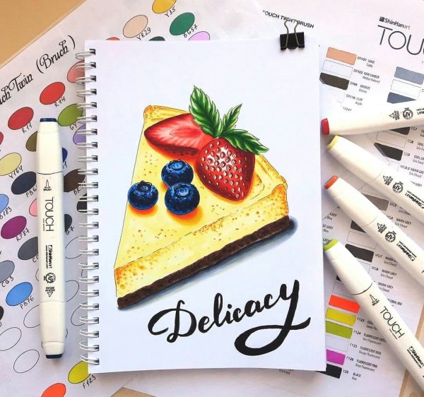 Кофе скетч маркерами