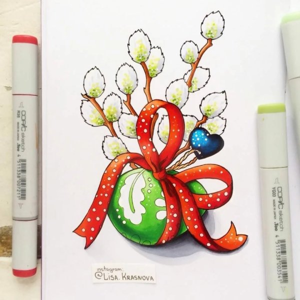 Открытки маркерами