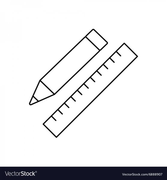 Эскиз карандашом и линейкой