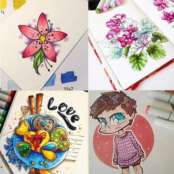 Идеи для рисунков маркерами