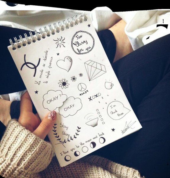 Рисунки чёрной ручкой