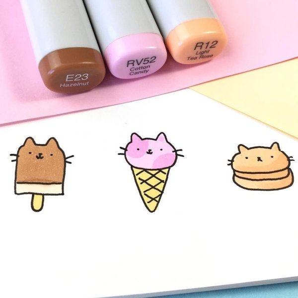 Милые рисунки для срисовки лёгкие маркерами