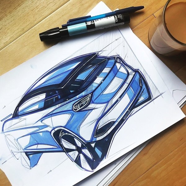 Скетчи автомобилей маркерами