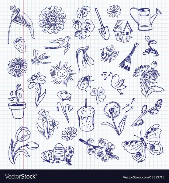 Рисуночки на полях тетради