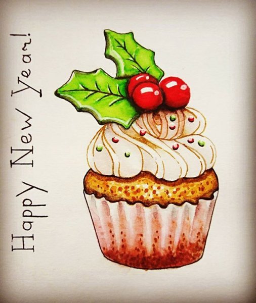 Рождественские скетчи маркерами