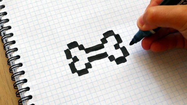 Рисунки по клеточкам косточка