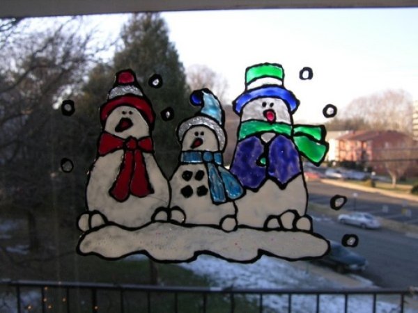 Украшения на окна цветные