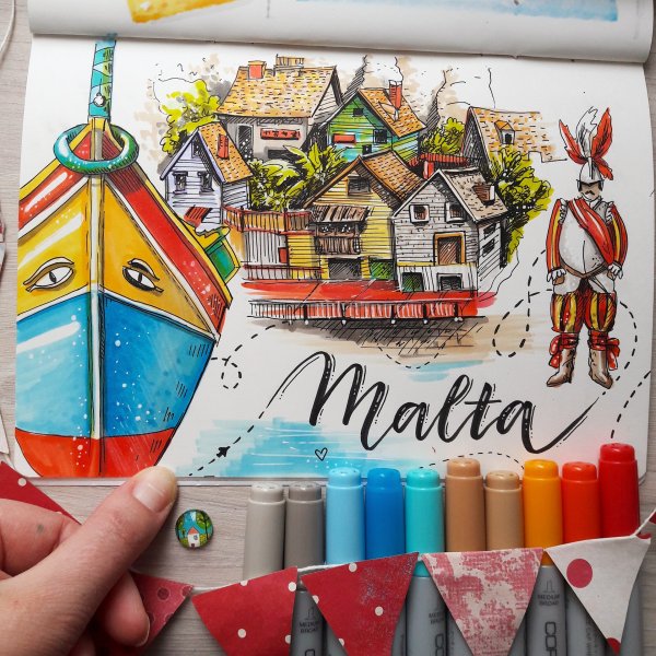 Новогодние рисунки скетч маркерами для начинающих