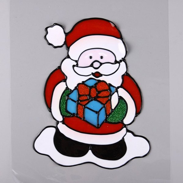 Витражные наклейки на окна новогодние