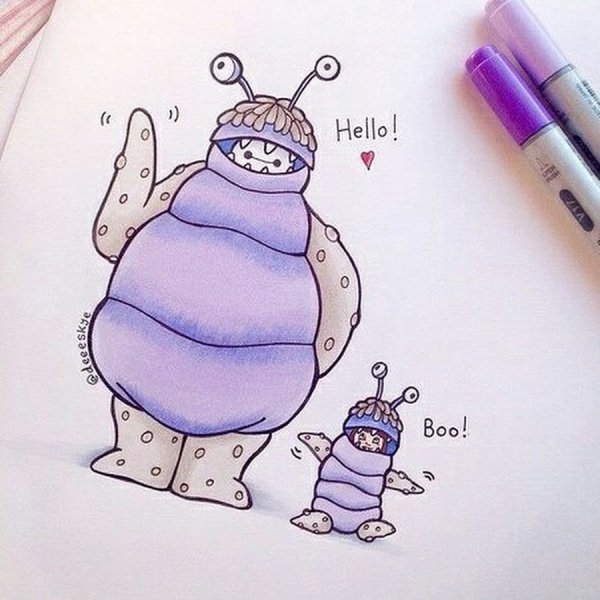 Милые рисунки для срисовки фломастерами