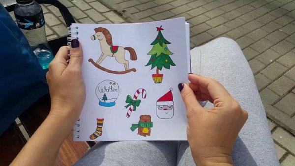 Новогодние рисунки для скетчбука