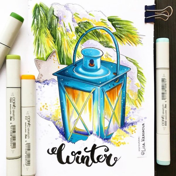 Пироженка рисования маркерами