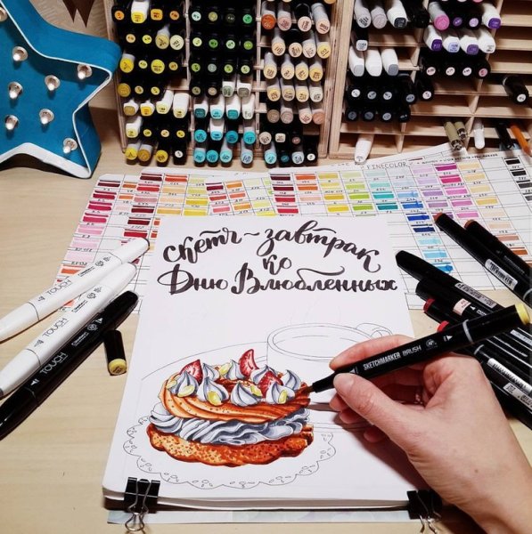 Рисунки спиртовыми маркерами