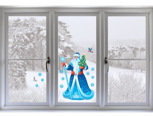 Дед Мороз поэтапно гуашью