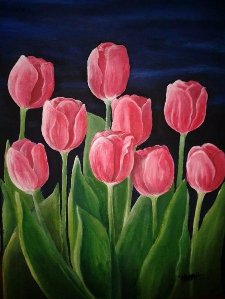 Цветы гуашью