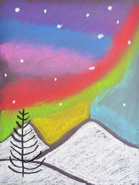 Рисунки акрилом на бумаге