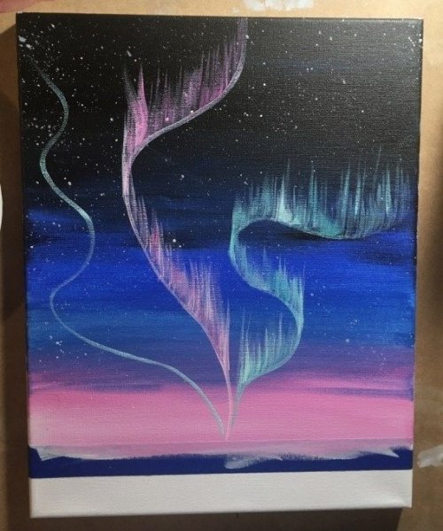 Рисование Северное сияние