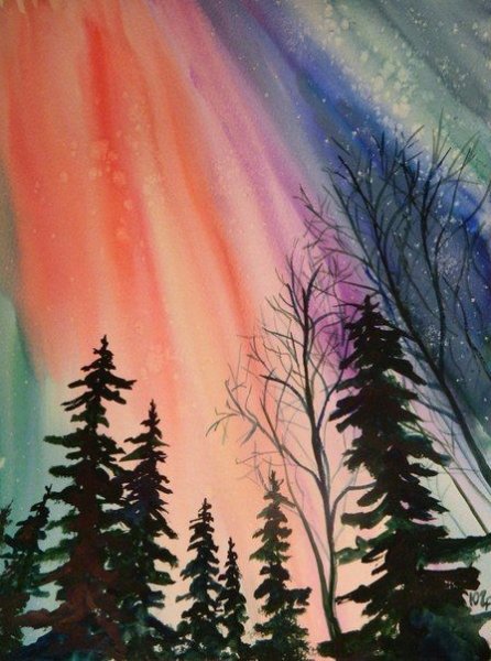 Северное сияние живопись