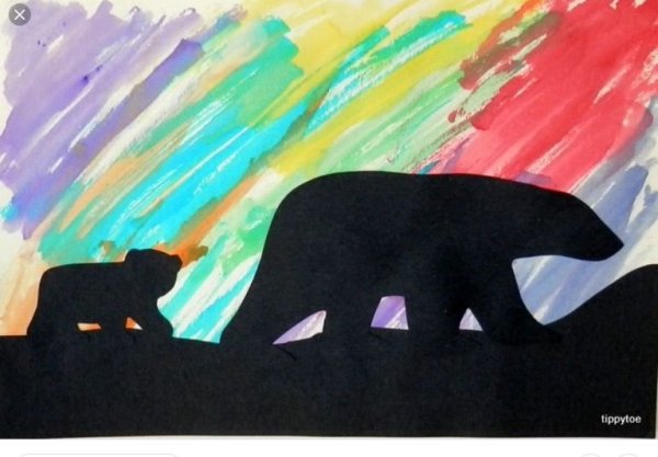 Северное сияние фломастерами