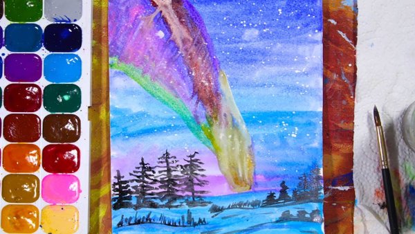 Северное сияние процарапывание