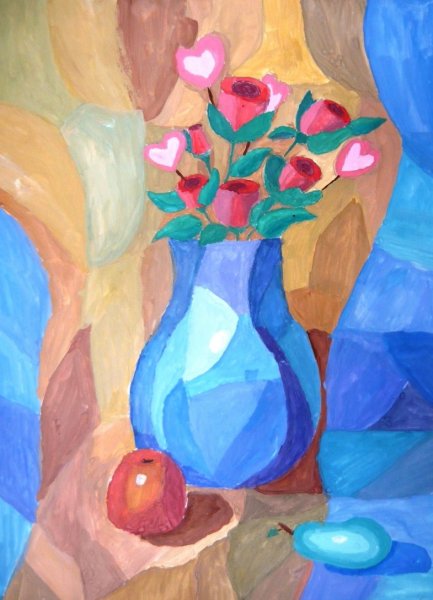 Декоративный натюрморт, училище Рериха