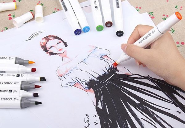 Рисование скетчей маркерами