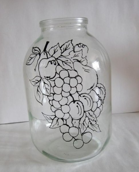 Витраж на стеклянной банке